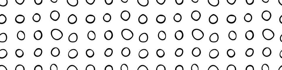 Spotty abstract vector seamless pattern. Random rings, dots, circles, spots,  Stock Illustration
