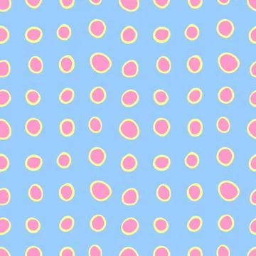 Spotty abstract vector seamless pattern. Random rings, dots, circles, spots,  Stock Illustration