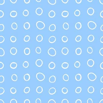 Spotty abstract vector seamless pattern. Random rings, circles, spots, stains Stock Illustration