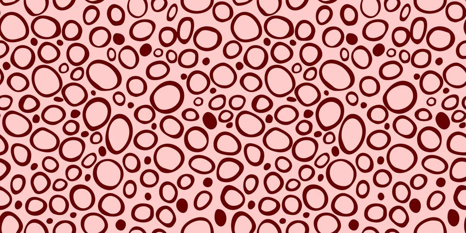 Spotty abstract vector seamless pattern. Random rings, dots, circles, spots,  Illustrazione stock