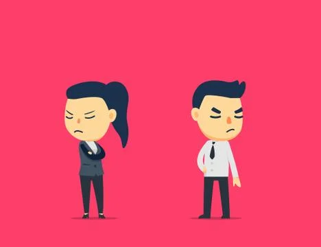The spouse is angry to each other Stock Illustration