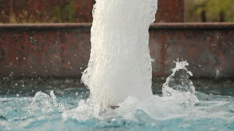 Spouting fountain in the park Stock Footage 108135964