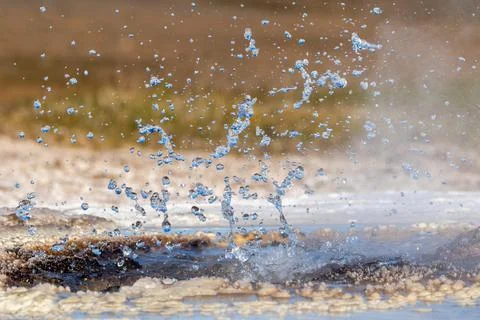 Spouting water hot spring high temperature area or geothermal area Hveravellir Stock Photos