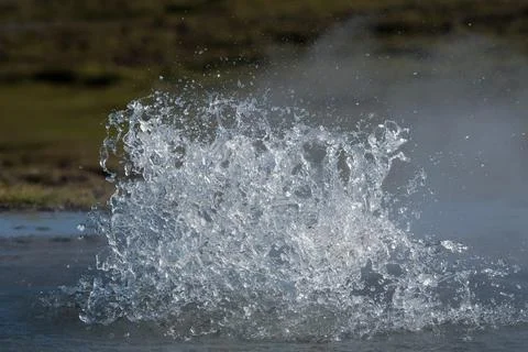 Spouting water hot spring high temperature area or geothermal area Hveravellir Stock Photos