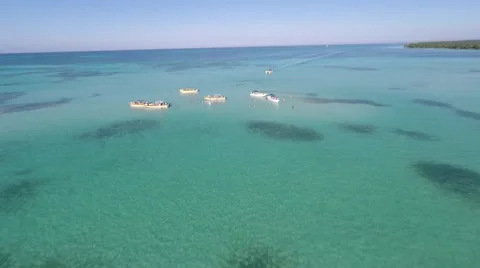 Spped boats at  Natural Pool / Dominican Republic Stock Footage 59556976