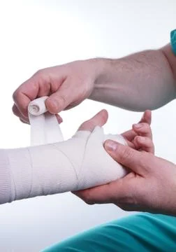Sprained hand Stock Photos
