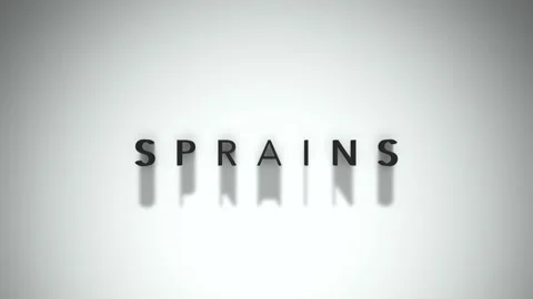 Sprains 3D matte black title with a white base layer Stock Footage 301837391