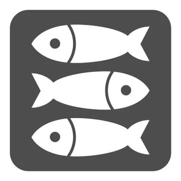 Sprat fish solid icon. Food vector illustration isolated on white. Seafood glyph Stockillustratie