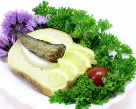 Sprat sandwich Stock Photos