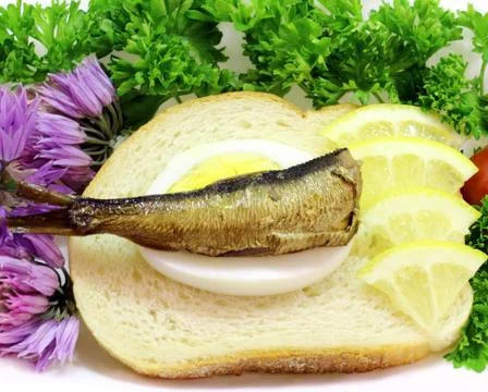 Sprat sandwich Stock Photos
