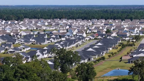 Sprawling Housing Development Above the Tree Line 스톡 동영상 347701400