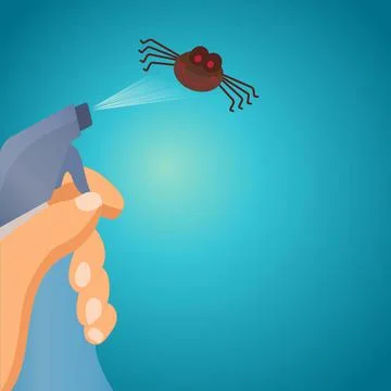 Spray against spiders Stock Illustration