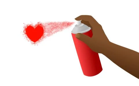 Spray Black Hand Heart Stock Illustration