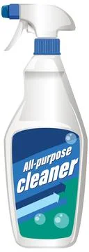 Spray Bottle of All-Purpose Cleaner Vector Illustration Stock Illustration