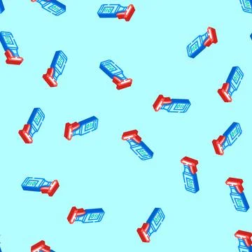 Spray bottle bleach isometric icon seamless pattern Stock Illustration