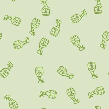 Spray bottle bleach line seamless pattern Stock Illustration
