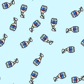 Spray bottle bleach vector seamless pattern Stock Illustration
