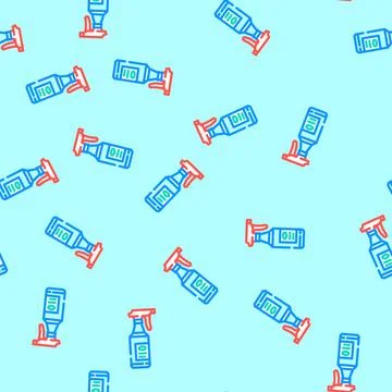 Spray bottle bleach vector seamless pattern Stock Illustration