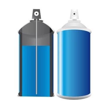 Spray bottle blue; open half to analyze content and normal. vector illustration Stock Illustration