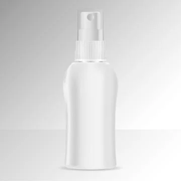 Spray bottle cosmetics mockup. Vector illustration Illustrazione stock