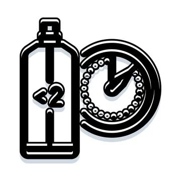 Spray bottle with countdown timer marking application interval Stock Illustration