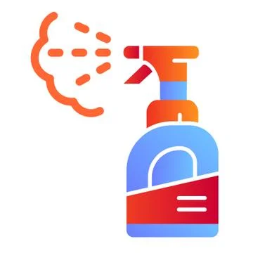Spray bottle flat icon. Sprayer color icons in trendy flat style. Pulverizer Stock Illustration