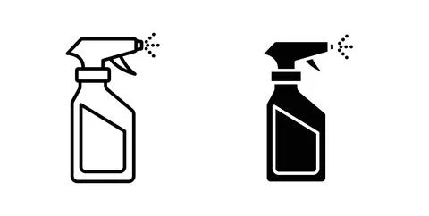 Spray bottle icon in black and white. vector icon pack for websites Stock Illustration