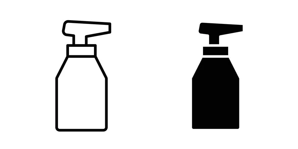 Spray bottle icon black vector isolated on white Stock Illustration