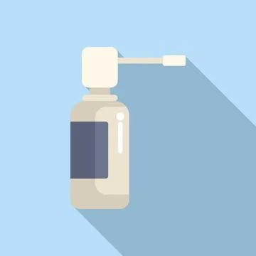 Spray bottle icon flat vector. Dosage vitamin immune Stock Illustration