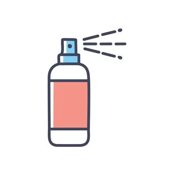 Spray bottle icon. Simple line art illustration of a spray bottle with a mi.. Stock Illustration