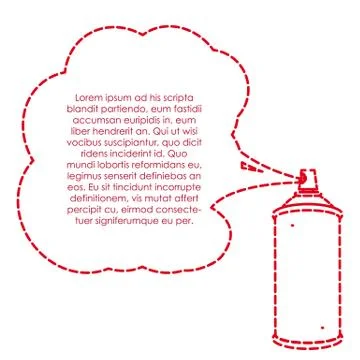 Spray bottle lines with gas cloud and text, vector illustration Stock Illustration