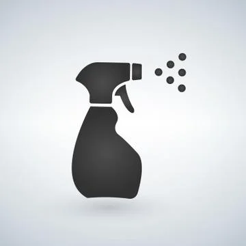 Spray bottle with mist vector illustration icon, isolated on modern background. Stock Illustration