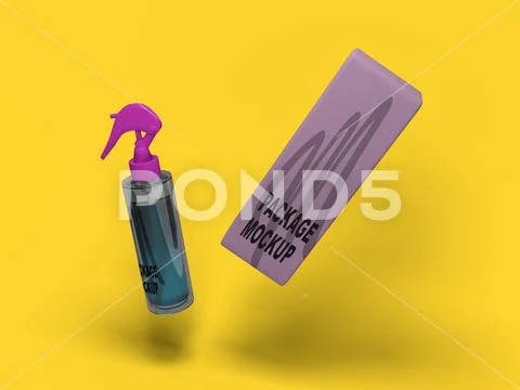Spray bottle mockup PSD Template