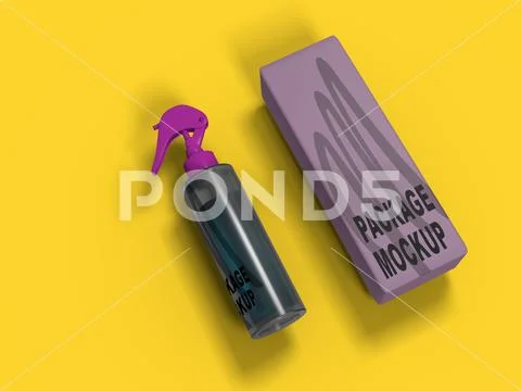 Spray bottle mockup PSD Template