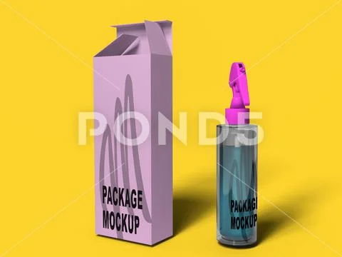 Spray bottle mockup PSD Template