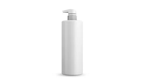 Spray bottle mockup pump type white color for insert brand label , for medica Stock-Fotos