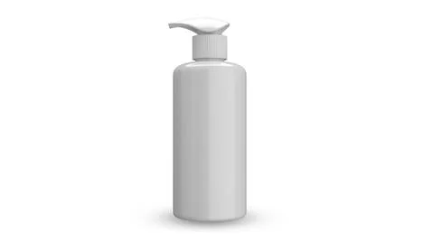 Spray bottle mockup pump type white color for insert brand label , for medica Foto stock