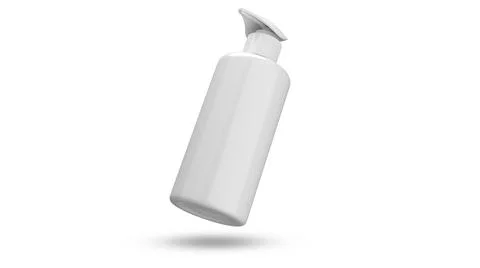 Spray bottle mockup pump type white color for insert brand label , for medica Foto stock