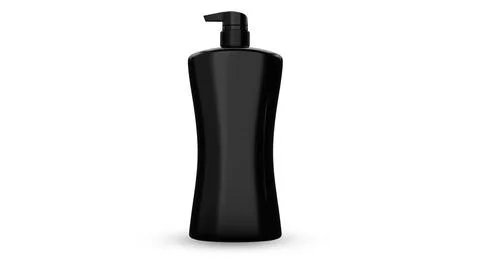 Spray bottle mockup pump type black color for insert brand label , for medica Foto stock
