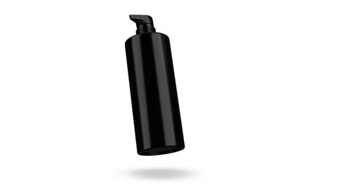 Spray bottle mockup pump type black color for insert brand label , for medica 스톡 사진
