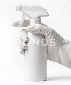 Spray bottle mockup on a white background PSD Template