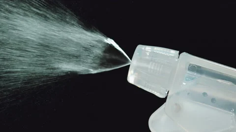 Spray bottle moisture slow motion Video stock 158124109