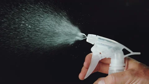 Spray bottle moisture slow motion Video stock 158126218