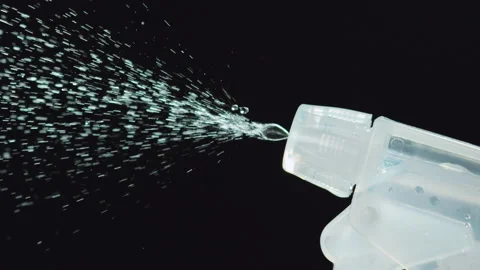 Spray bottle moisture slow motion Video stock 158128228