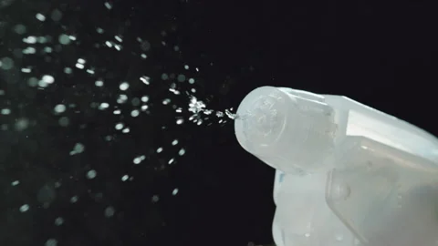 Spray bottle moisture slow motion Video stock 158128281