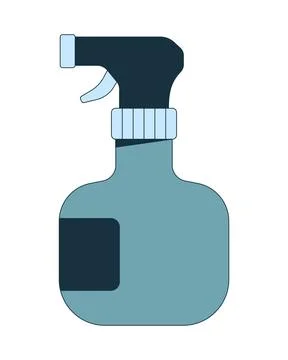 Spray bottle with nozzle and trigger 2D cartoon object Stock Illustration
