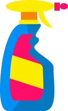 A spray bottle or a container with detergent. Stock Illustration