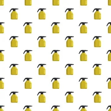 Spray bottle pattern repeating on white background Stock Illustration