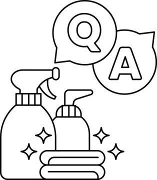 A spray bottle with a Q on it and a spray bottle with an A on it Stock Illustration