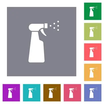 Spray bottle square flat icons 库存插图